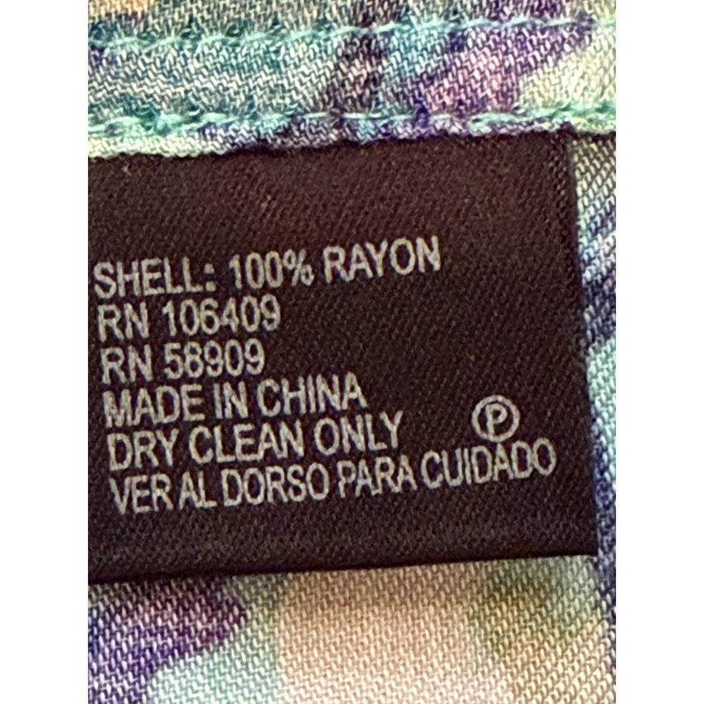 Antonio Melani Floral Rayon Shift Dress Purple Teal Size 8 - Picture 8 of 10
